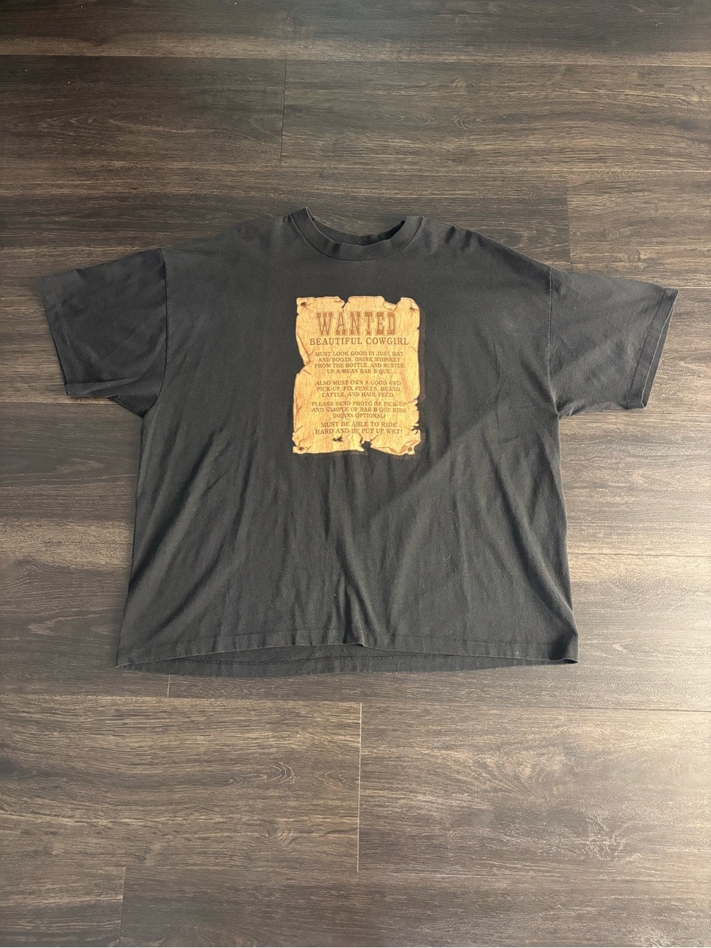 Vintage Wanted Beautiful Cowgirl Tshirt Size XXL